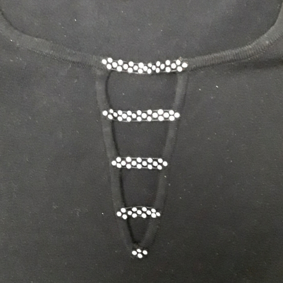 Black knit top with rhinestones - Picture 2 of 5